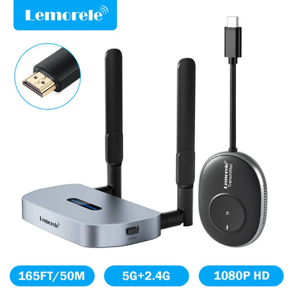 Lemorele 5G Wireless HDMI & VGA Extender 50M 1080P