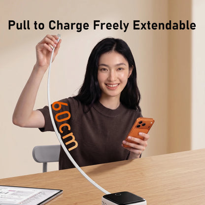 Hagibis 70W GaN Travel Charger with Retractable USB-C Cable