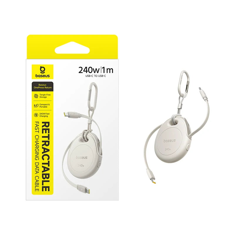 Baseus 240W Retractable USB-C to USB-C Fast Charging Cable