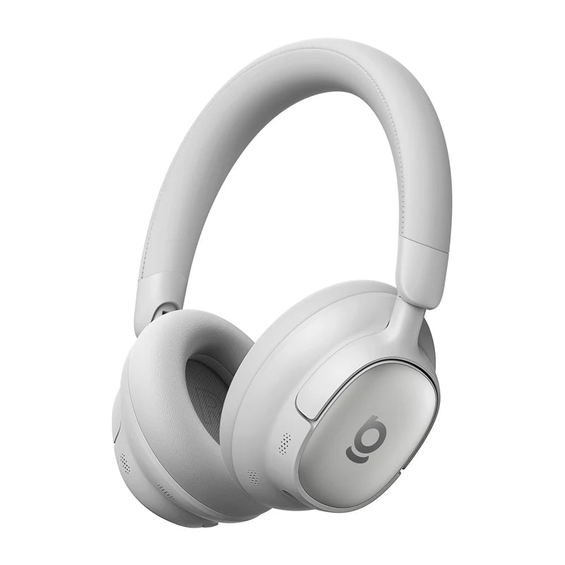 White headphones on a white background