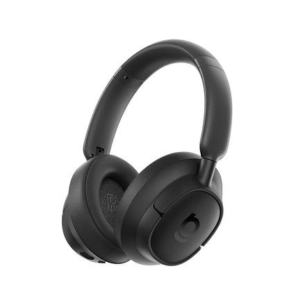 Black over-ear headphones on a white background