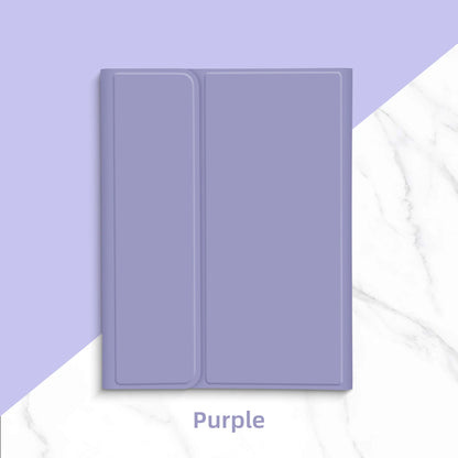 Purple tablet case on a light purple and white background