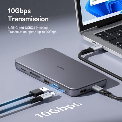 9 in 1 USB C HUB with M.2 NVMe/SATA SSD Enclosure HAGIBIS