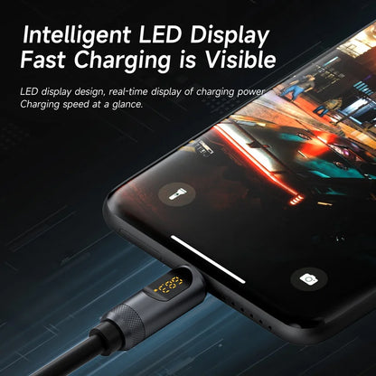 USB C Liquid Silicone Cable 240W with LED Display Hagibis