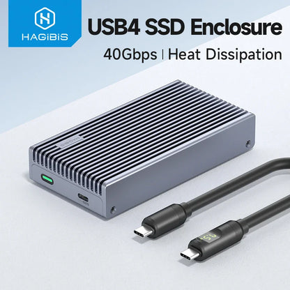 USB4 M.2 NVMe SSD Enclosure With LED Display Hagibis
