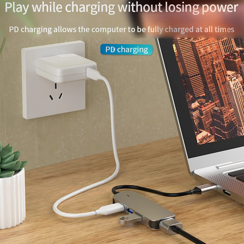 Goojodoq 4-in-1 USB C Hub HDMI USB