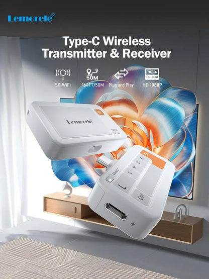 Lemorele Wireless USB-C to HDMI Extender 1080P 60Hz 50m