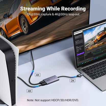 UGREEN HDMI Video Capture Card 2K 30Hz with 4K Loop-Out