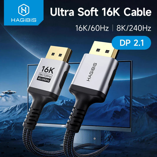 Hagibis DisplayPort 2.1 Cable 80Gbps 16K VESA Certified