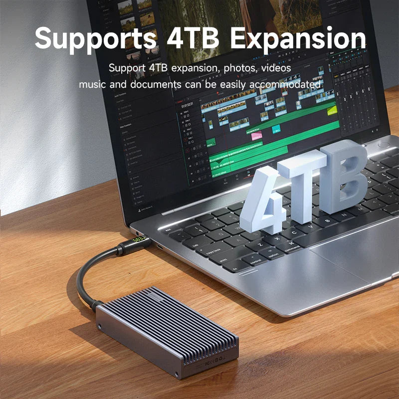 USB4 M.2 NVMe SSD Enclosure With LED Display Hagibis