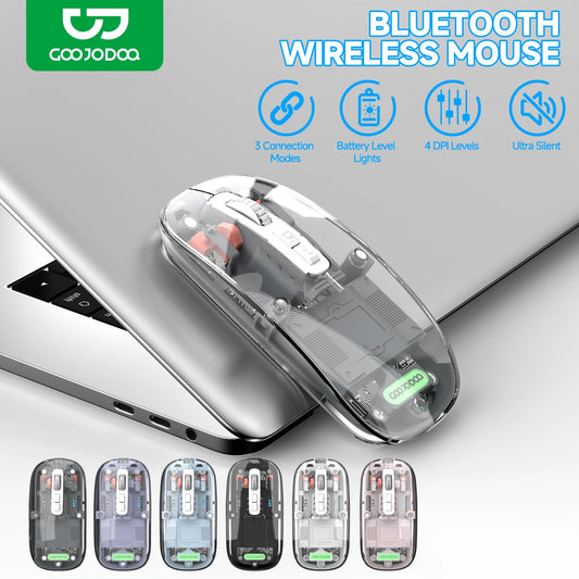 Transparent Bluetooth Wireless Mouse Goojodoq