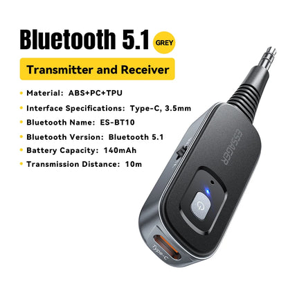 Essager Bluetooth 5.1 Transmitter & Receiver 3.5mm AUX