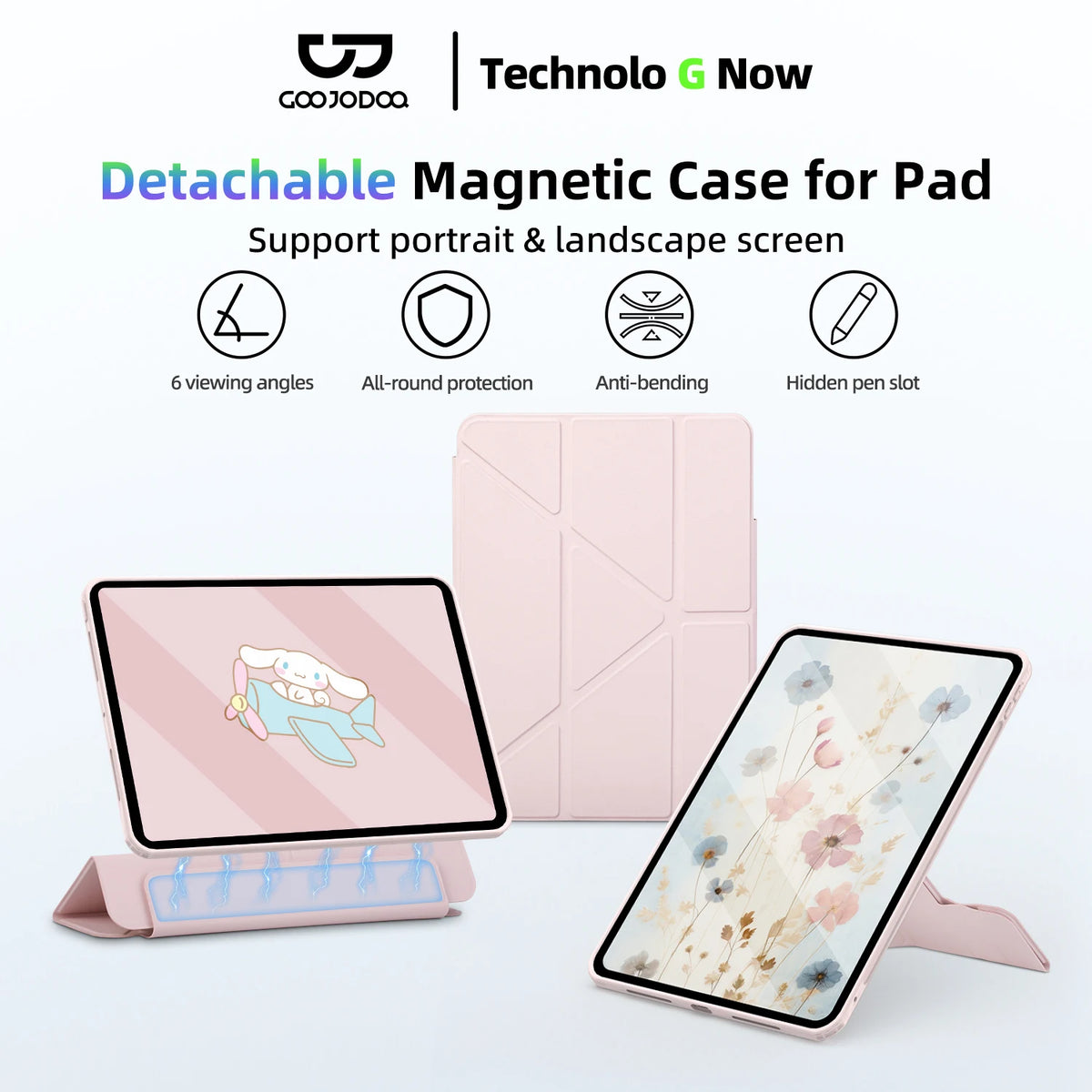 Goojodoq 2-in-1 Magnetic iPad Case with Detachable Cover