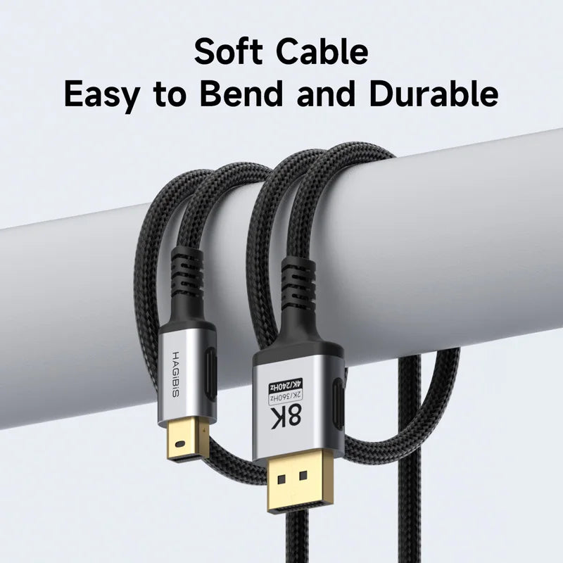 HDMI cable with metal connectors on a white background