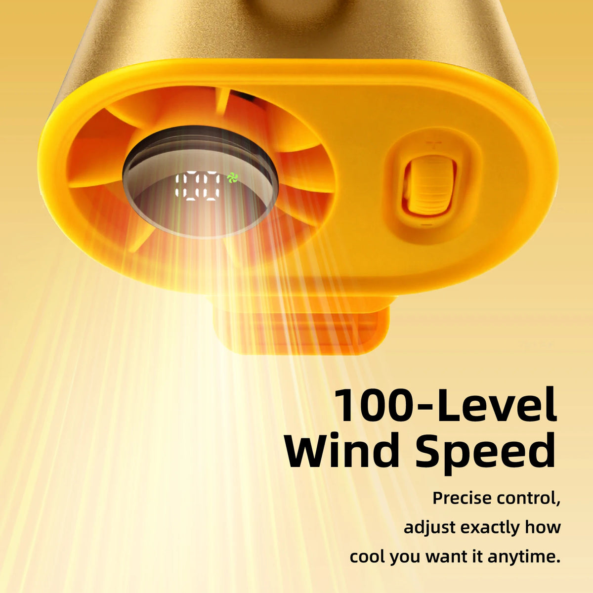 Yellow air conditioning unit with text on a yellow background