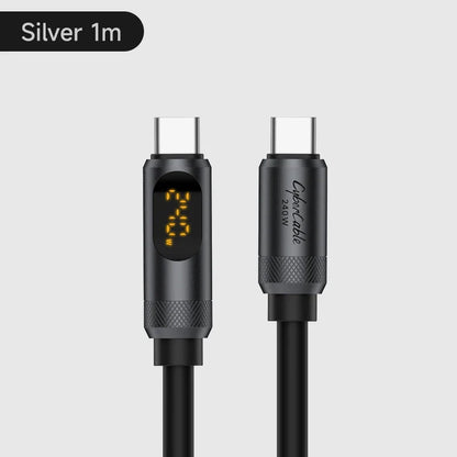 USB C Liquid Silicone Cable 240W with LED Display Hagibis