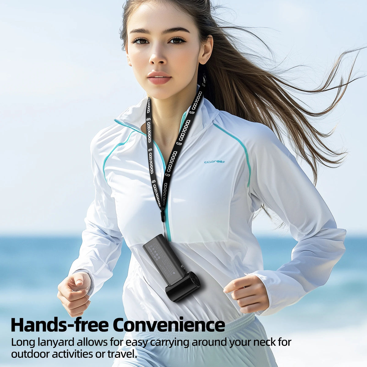 Goojodoq Pocket Fan High-speed 4000mAh with Lanyard