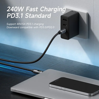 USB C Liquid Silicone Cable 240W with LED Display Hagibis