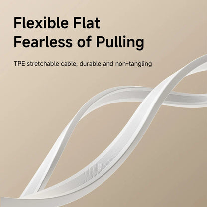 Flexible flat cable with text on a beige background