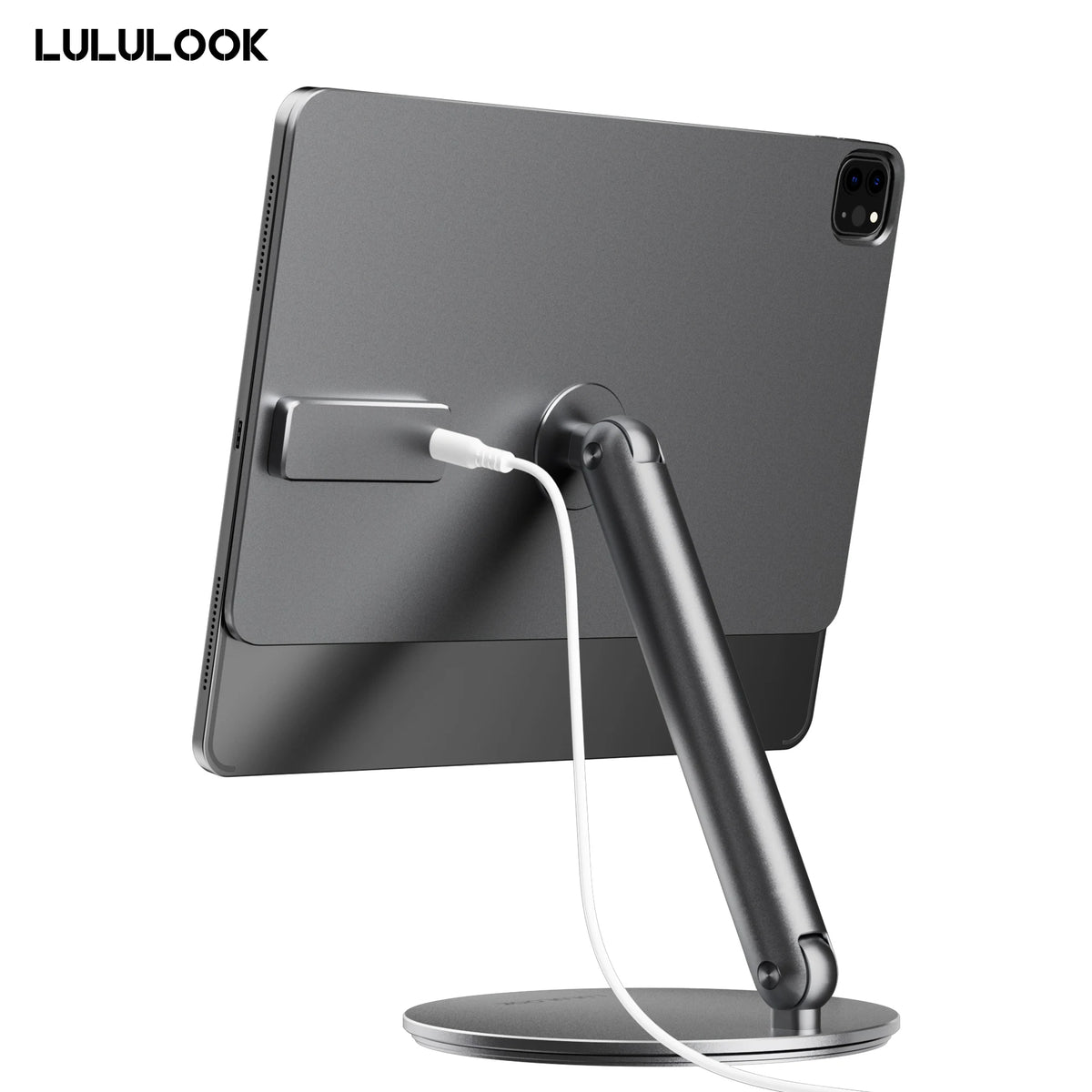 Tablet stand with stylus on a white background, featuring the LULULook brand.