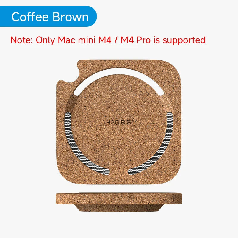 Cork coaster with 'HAGIBIS' branding on a white background, labeled 'Coffee Brown'.