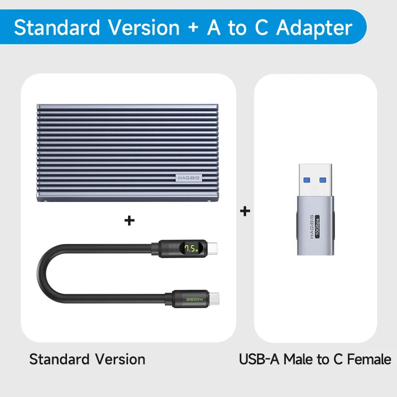 USB4 M.2 NVMe SSD Enclosure With LED Display Hagibis