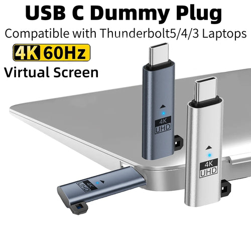 USB-C Dummy Plug 4K 60Hz Virtual Display Adapter