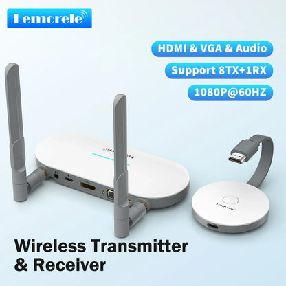 Lemorele G52R1 Wireless HDMI & VGA Transmitter & Receiver Kit