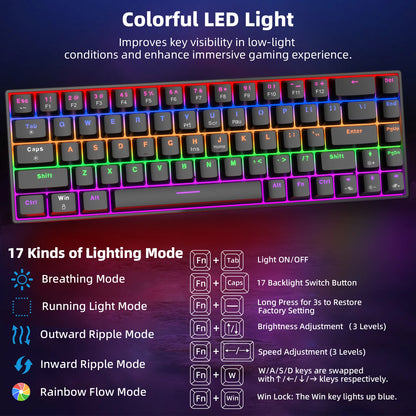 Goojodoq RGB 68-Key Hot-Swap Mechanical Keyboard