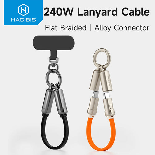 Hagibis 240W USB-C Lanyard Cable with Keychain