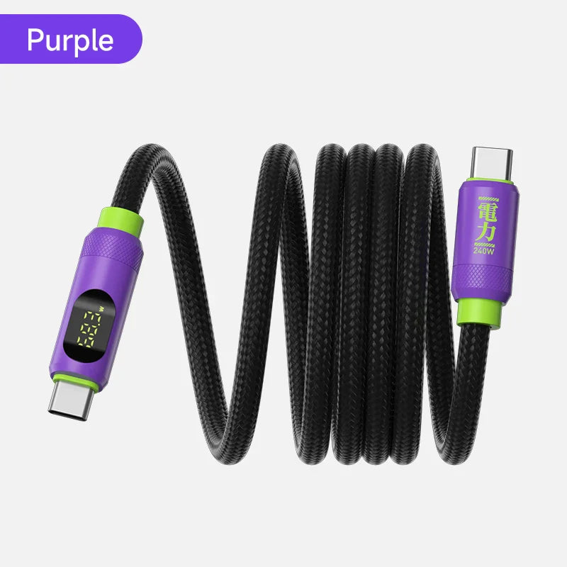 Magnetic USB C to USB C Cable With LED Display Hagibis