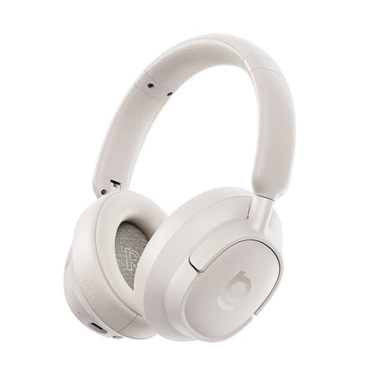 White headphones on a white background