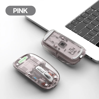Transparent Bluetooth Wireless Mouse Goojodoq