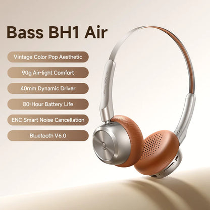 Baseus BH1 Air Bluetooth Headphones with ENC & 80H Battery