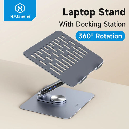 Hagibis Adjustable Aluminum Laptop Stand with USB C Dock
