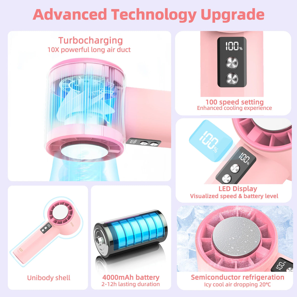 Handheld Fan Semiconductor Refrigeration Goojodoq