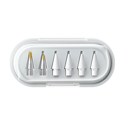 Set of tattoo needles in a clear case on a white background