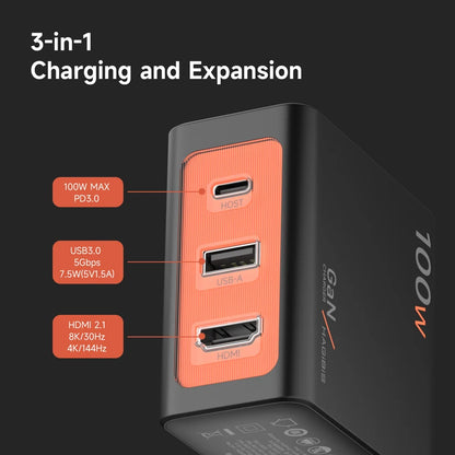Hagibis USB-C TV Dock for Nintendo Switch 1 & 2 with 100W GaN Charger