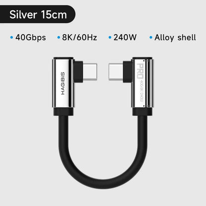 Silver USB cable with specifications on a white background