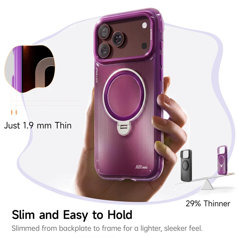 Baseus HoopRing Air 1 Magnetic Stand Case for iPhone 17 & 18