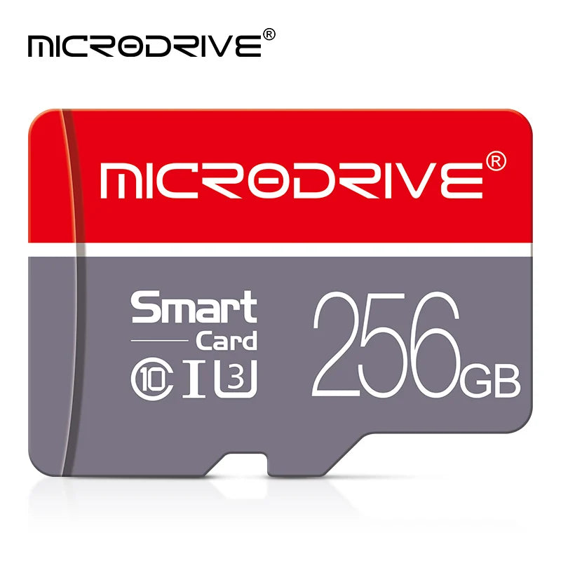 Microdrive 256GB smart card on a white background