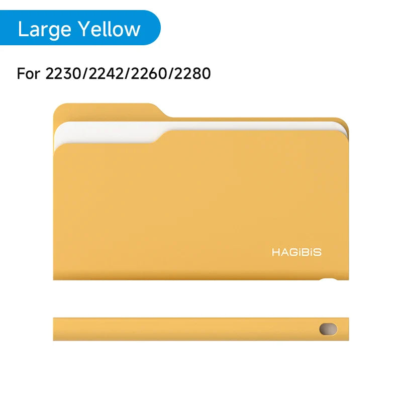 Yellow file folder with white interior and 'HAGIBIS' branding on a white background.