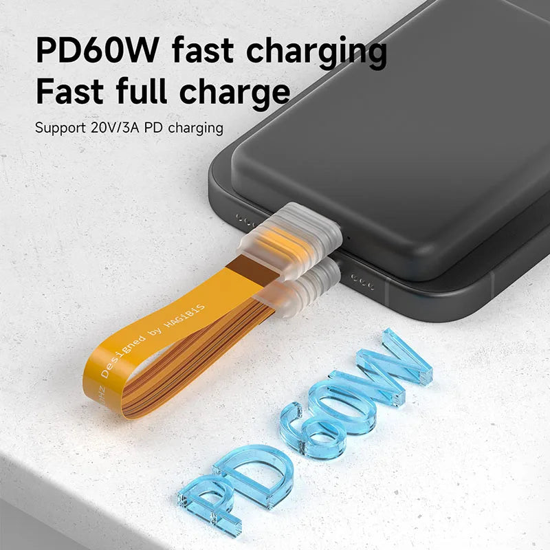 FPC USB C Flexible Soft Cable Portable Keychain Hagibis
