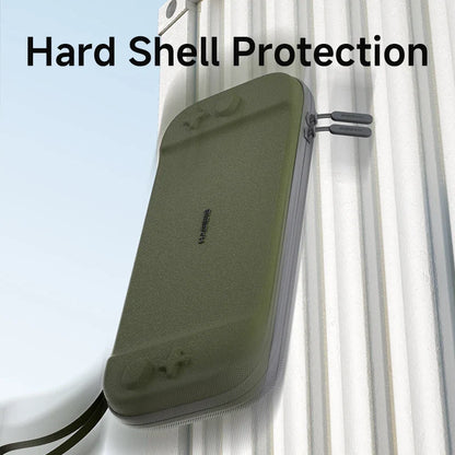 Green hard shell protective case with 'Hard Shell Protection' text on a white background