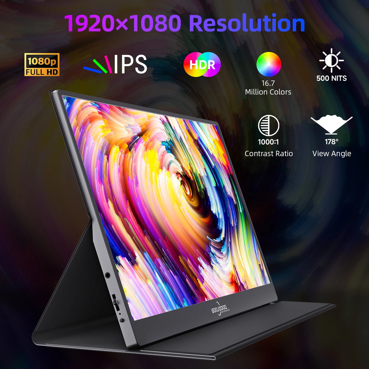 Goojodoq Portable Monitor 15.6" HDR 1920X1080 GJ20