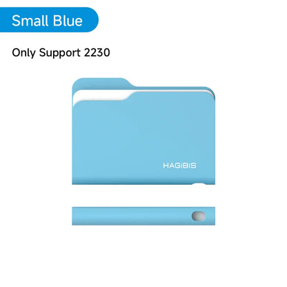 Blue folder with 'HAGIBIS' branding on a white background