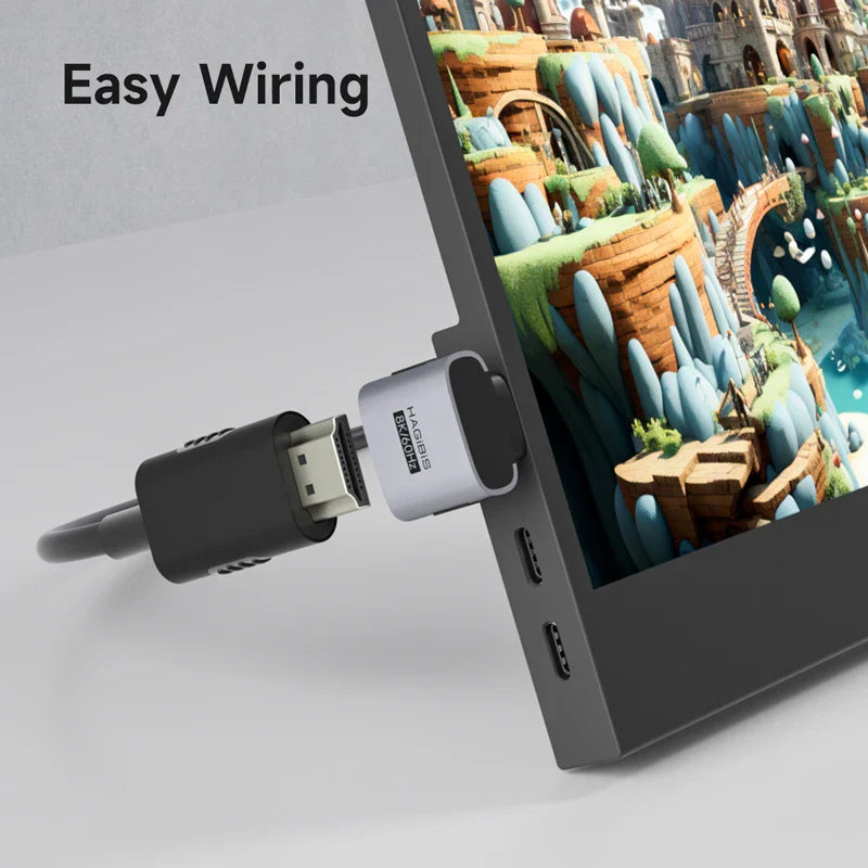 HDMI cable connected to a display with 'Easy Wiring' text above.