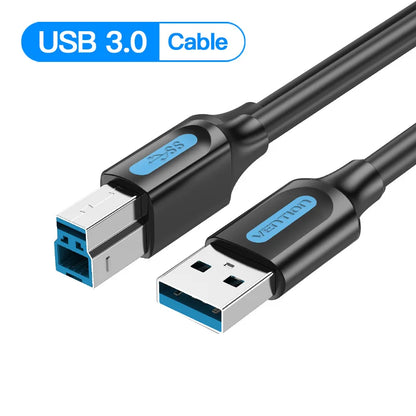 USB 3.0 cable with connectors on a white background