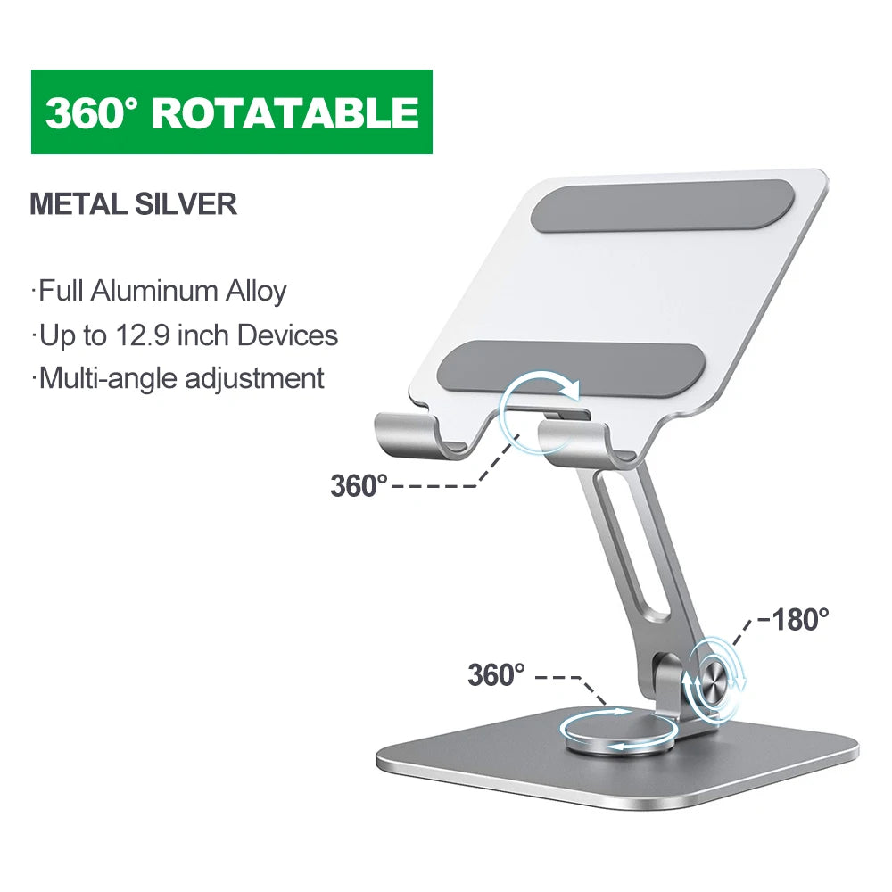 Tablet Stand Holder 360º Rotation Metal Goojodoq