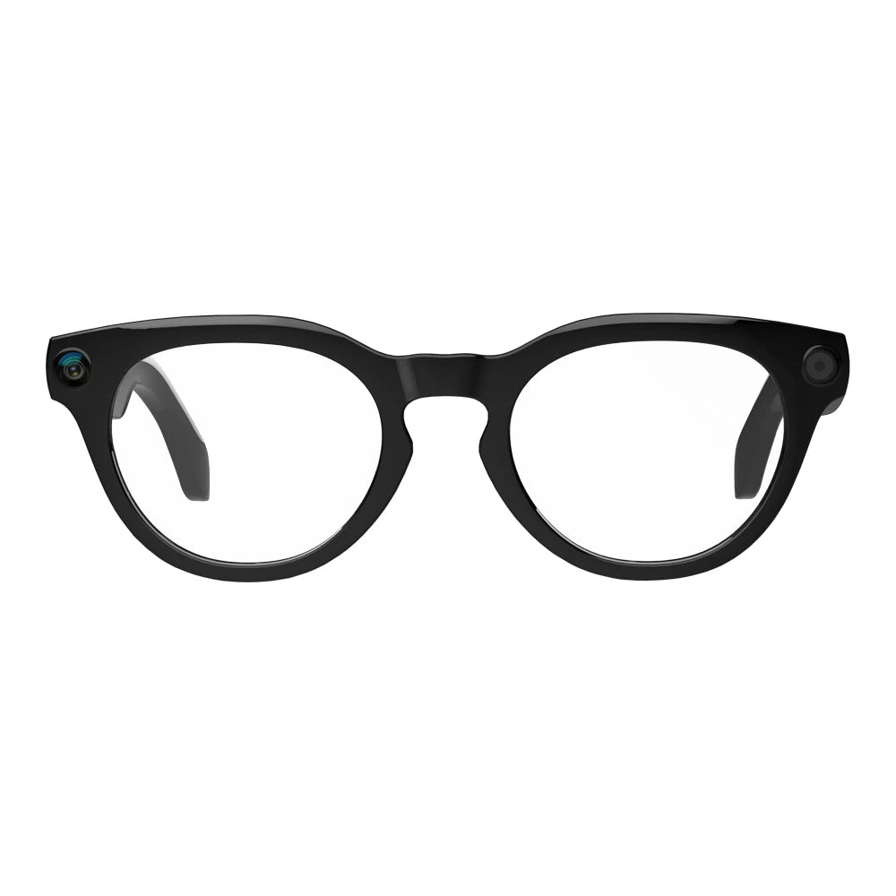 Black eyeglasses on a white background